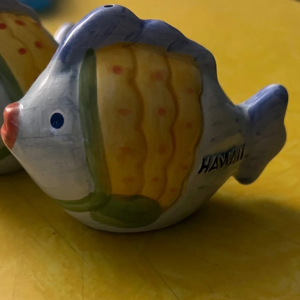 Colorful Ceramic Fish Salt and Pepper Shakers